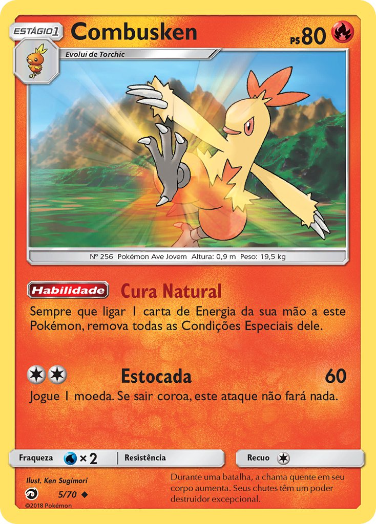 Combusken 5 — Majestät Der Drachen (Portuguese Pokémon TCG card)
