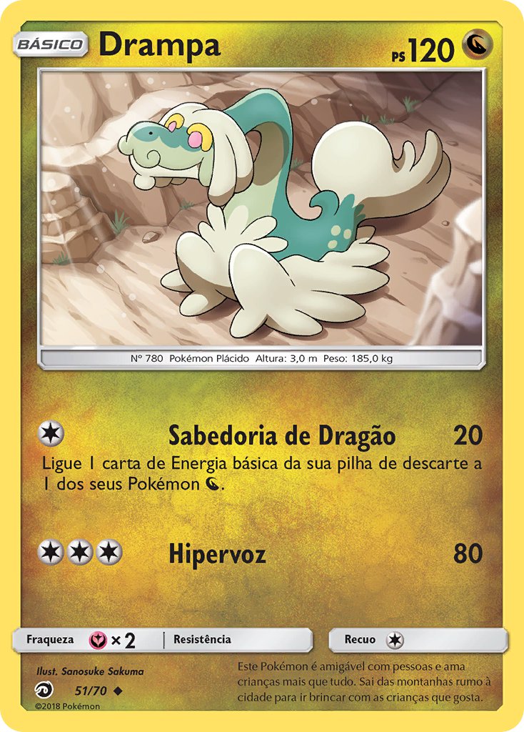 Drampa 51 — Majestät Der Drachen (Portuguese Pokémon TCG card)