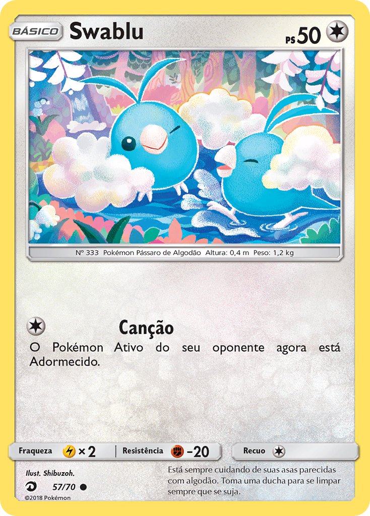 Swablu 57 — Majestät Der Drachen (Portuguese Pokémon TCG card)