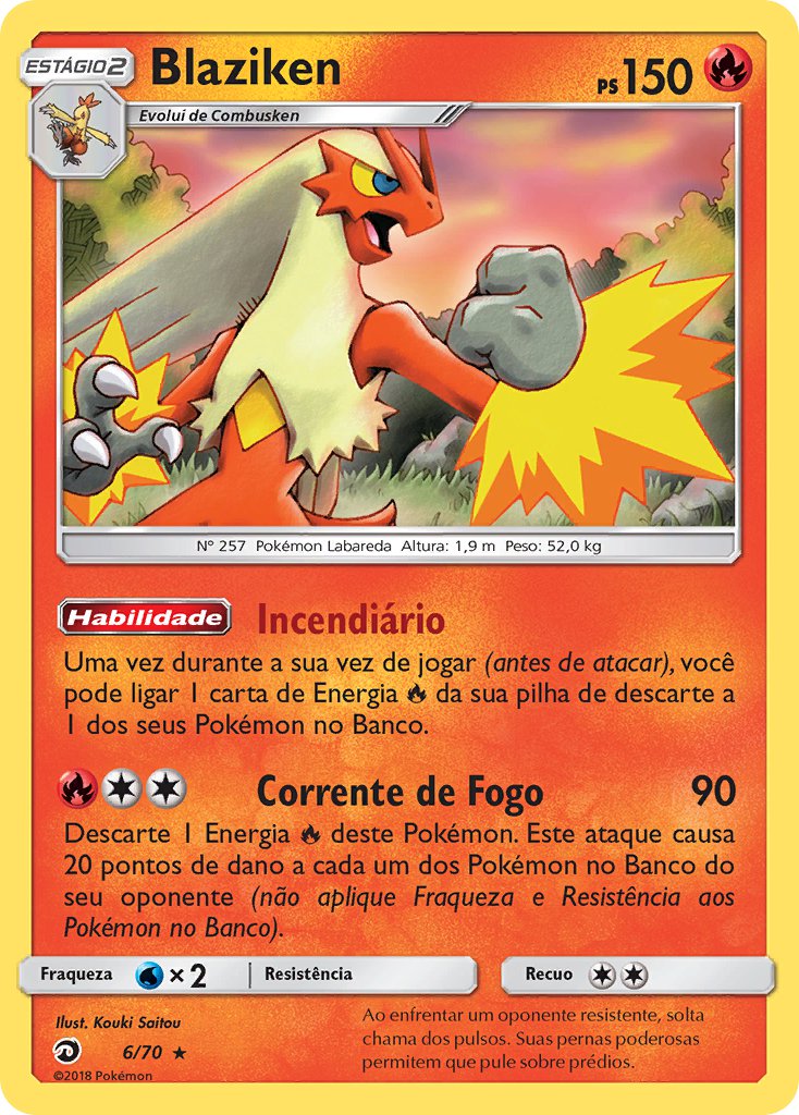 Blaziken 6 — Majestät Der Drachen (Portuguese Pokémon TCG card)