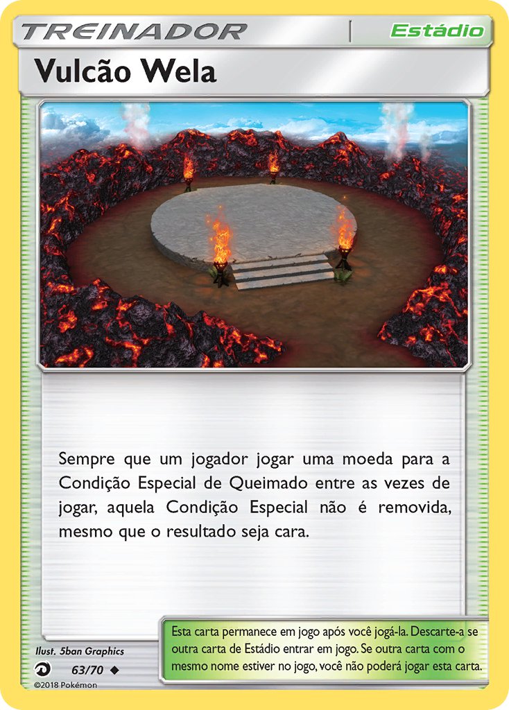 Vulcão Wela 63 — Majestät Der Drachen (Portuguese Pokémon TCG card)