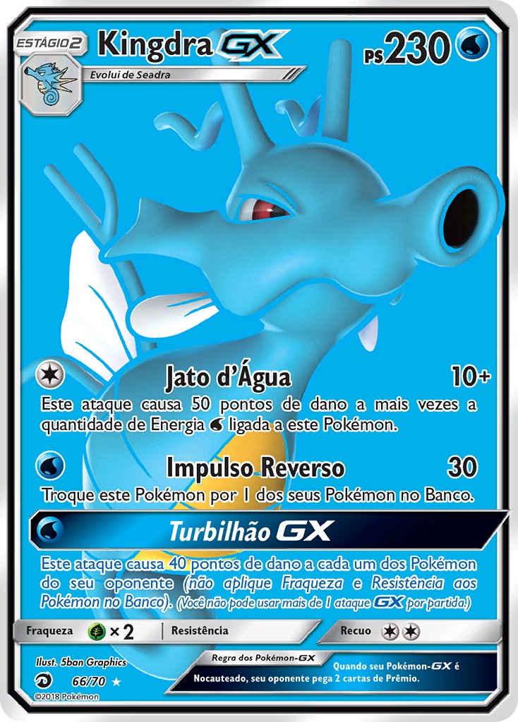 Kingdra GX 66 — Majestät Der Drachen (Portuguese Pokémon TCG card)