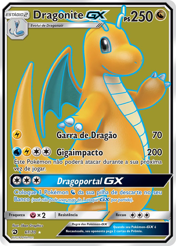 Dragonite GX 67 — Majestät Der Drachen (Portuguese Pokémon TCG card)