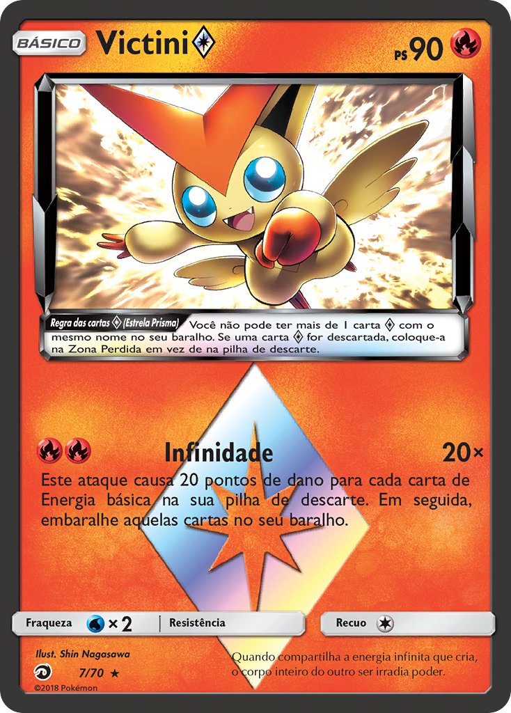 Victini ◇ 7 — Majestät Der Drachen (Portuguese Pokémon TCG card)