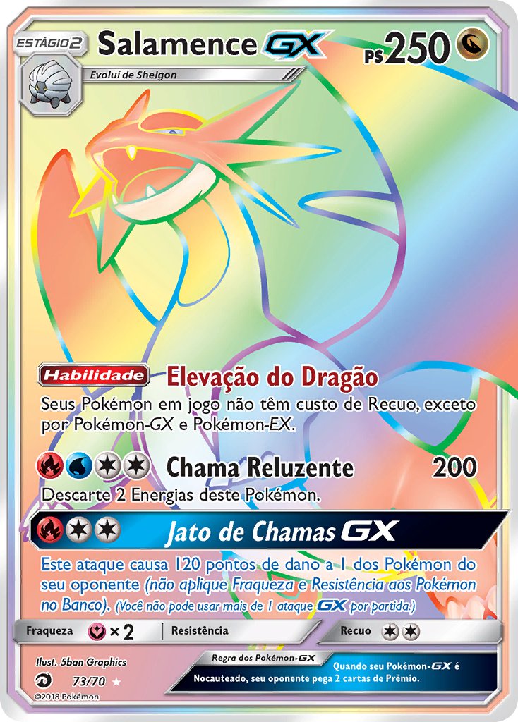Salamence GX 73 — Majestät Der Drachen (Portuguese Pokémon TCG card)