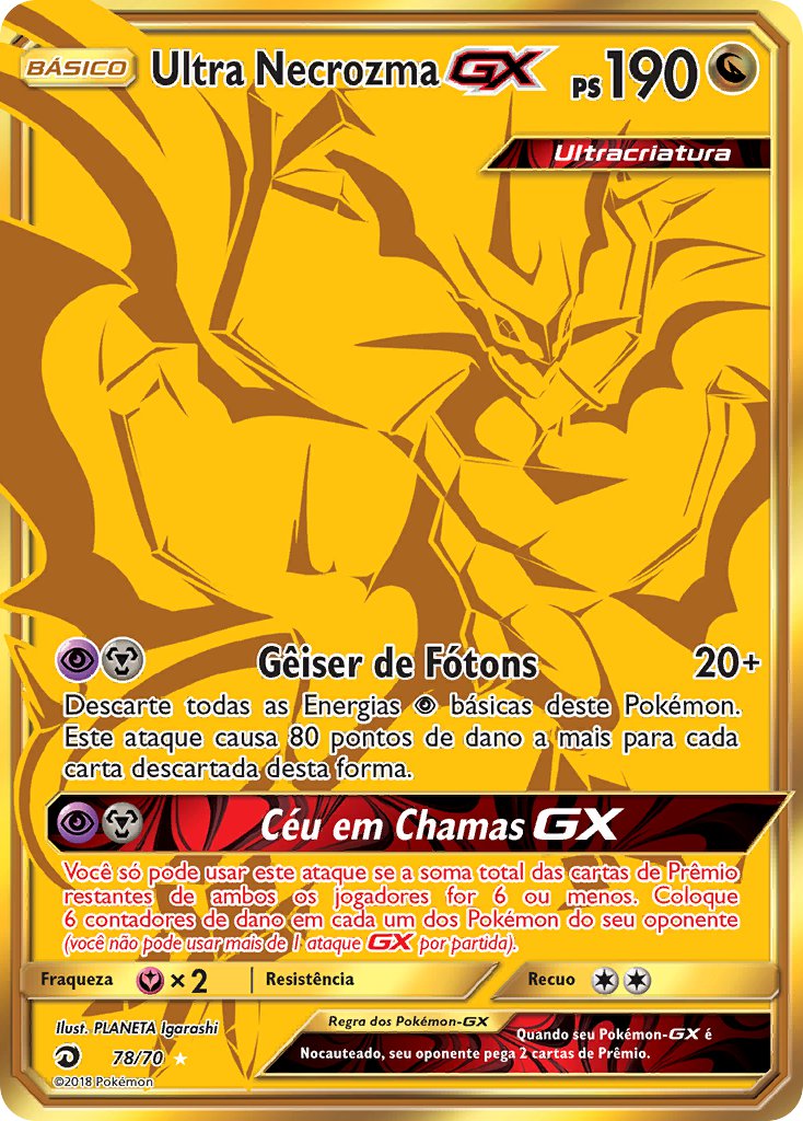Ultra Necrozma GX 78 — Majestät Der Drachen (Portuguese Pokémon TCG card)