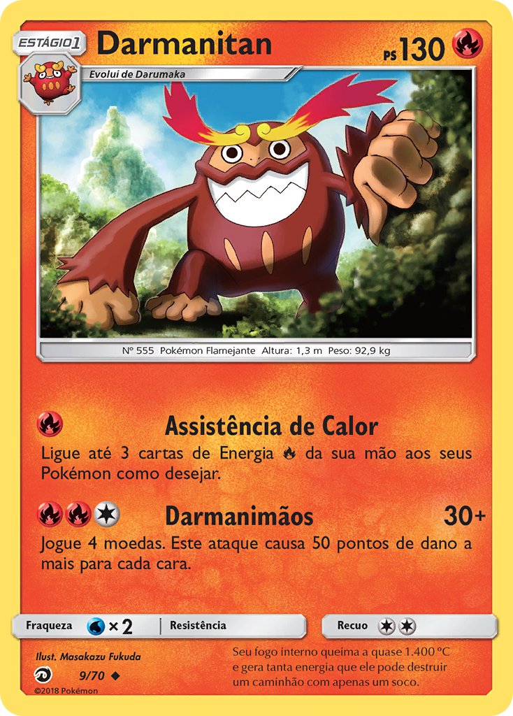 Darmanitan 9 — Majestät Der Drachen (Portuguese Pokémon TCG card)