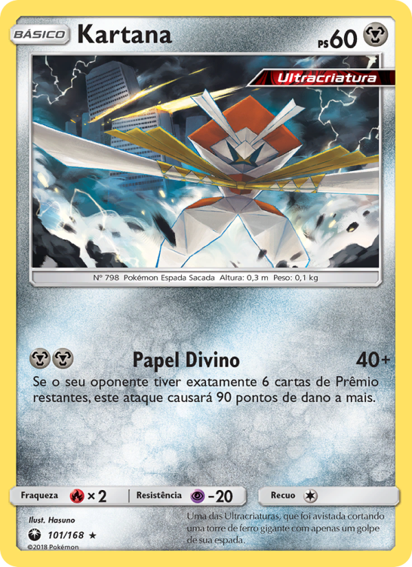 Kartana 101 — Tempestade Celestial (Portuguese Pokémon TCG card)