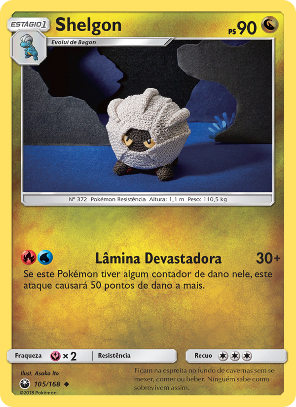 Shelgon 105 — Tempestade Celestial (Portuguese Pokémon TCG card)