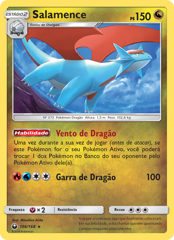 Salamence 106 — Tempestade Celestial (Portuguese Pokémon TCG card)