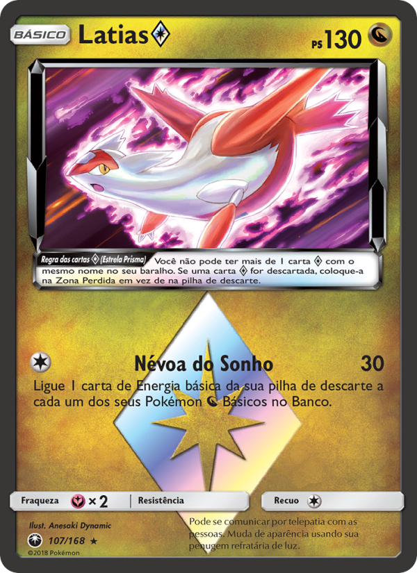 Latias ◇ 107 — Tempestade Celestial (Portuguese Pokémon TCG card)