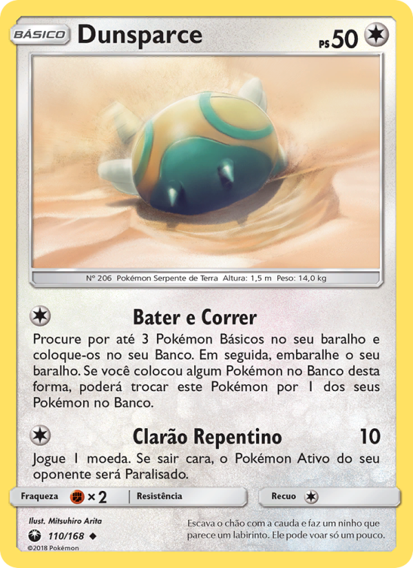 Dunsparce 110 — Tempestade Celestial (Portuguese Pokémon TCG card)