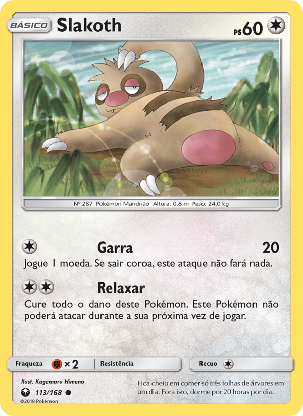 Slakoth 113 — Tempestade Celestial (Portuguese Pokémon TCG card)