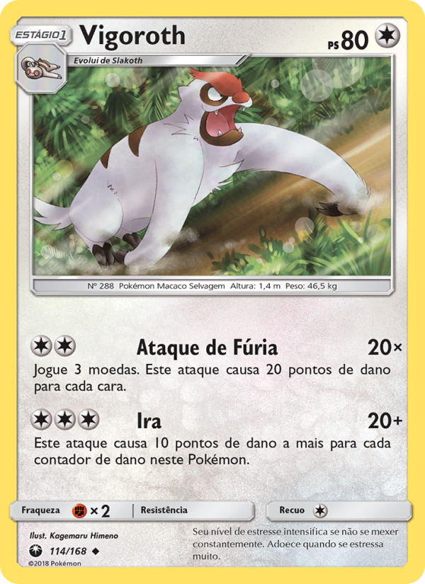 Vigoroth 114 — Tempestade Celestial (Portuguese Pokémon TCG card)