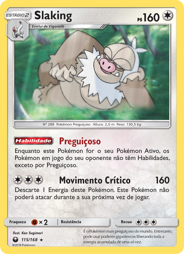 Slaking 115 — Tempestade Celestial (Portuguese Pokémon TCG card)