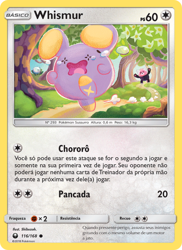 Whismur 116 — Tempestade Celestial (Portuguese Pokémon TCG card)