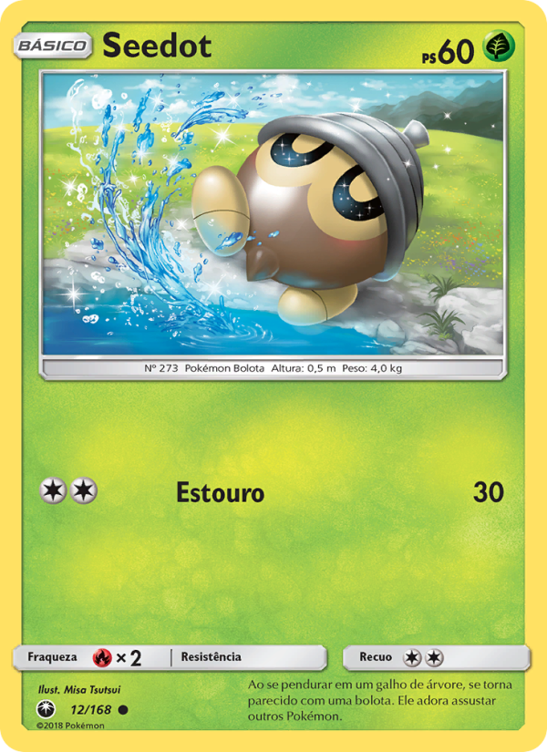 Seedot 12 — Tempestade Celestial (Portuguese Pokémon TCG card)