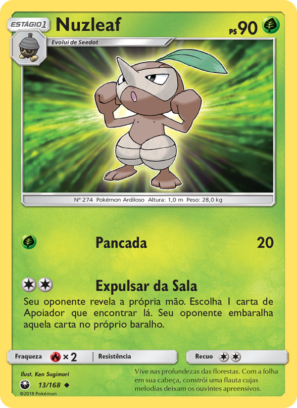 Nuzleaf 13 — Tempestade Celestial (Portuguese Pokémon TCG card)