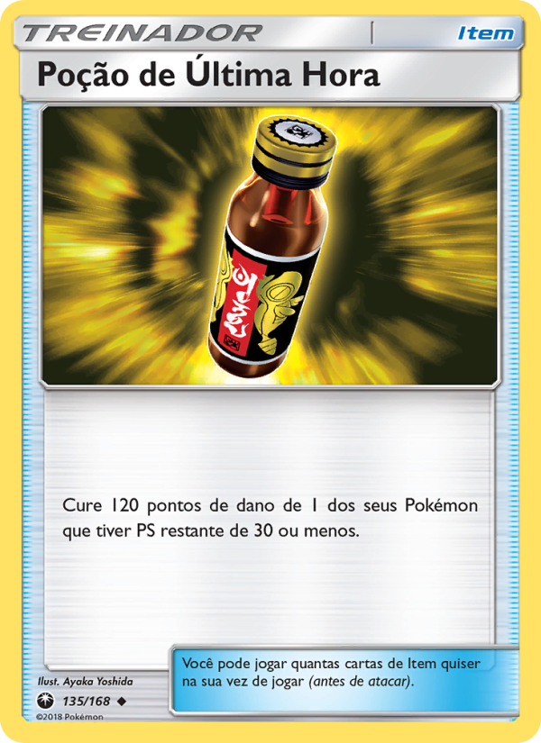 Poção de Última Hora 135 — Tempestade Celestial (Portuguese Pokémon TCG card)