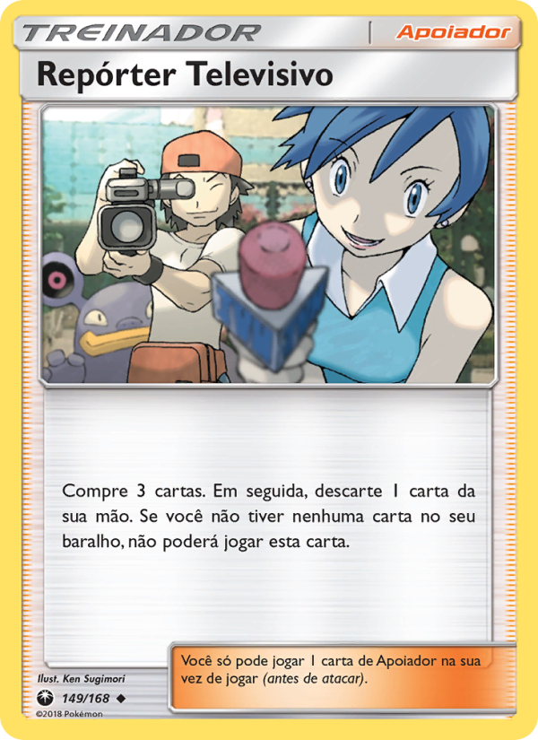 Repórter Televisivo 149 — Celestial Storm (Portuguese Pokémon TCG card)