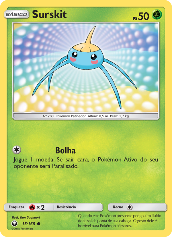 Surskit 15 — Tempestade Celestial (Portuguese Pokémon TCG card)