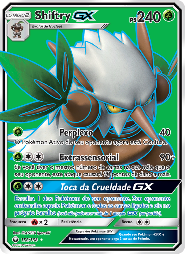 Shiftry GX 152 — Tempestade Celestial (Portuguese Pokémon TCG card)