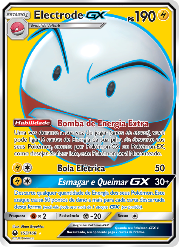 Electrode GX 155 — Tempestade Celestial (Portuguese Pokémon TCG card)