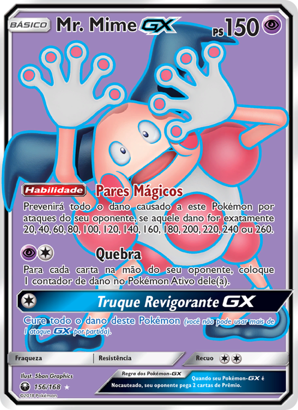Mr. Mime GX 156 — Tempestade Celestial (Portuguese Pokémon TCG card)