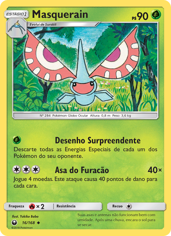 Masquerain 16 — Tempestade Celestial (Portuguese Pokémon TCG card)