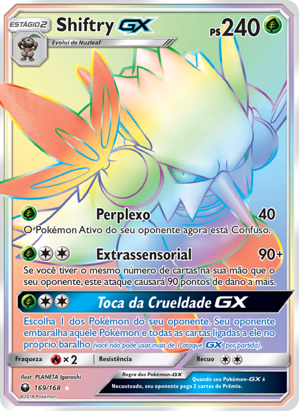 Shiftry GX 169 — Tempestade Celestial (Portuguese Pokémon TCG card)