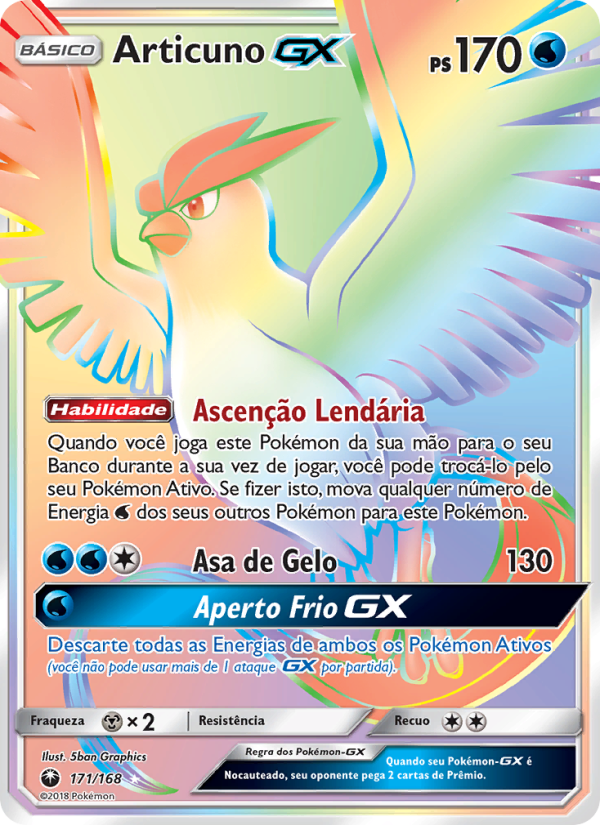 Articuno GX 171 — Tempestade Celestial (Portuguese Pokémon TCG card)