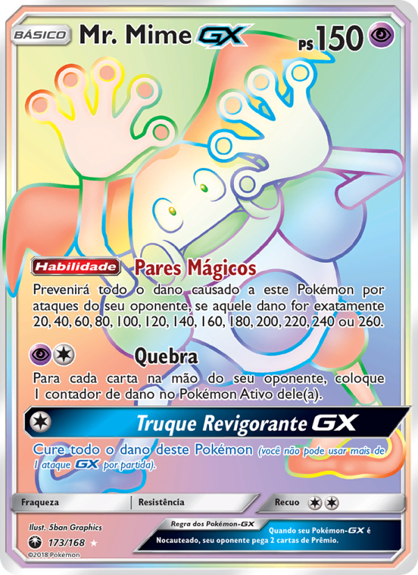 Mr. Mime GX 173 — Tempestade Celestial (Portuguese Pokémon TCG card)