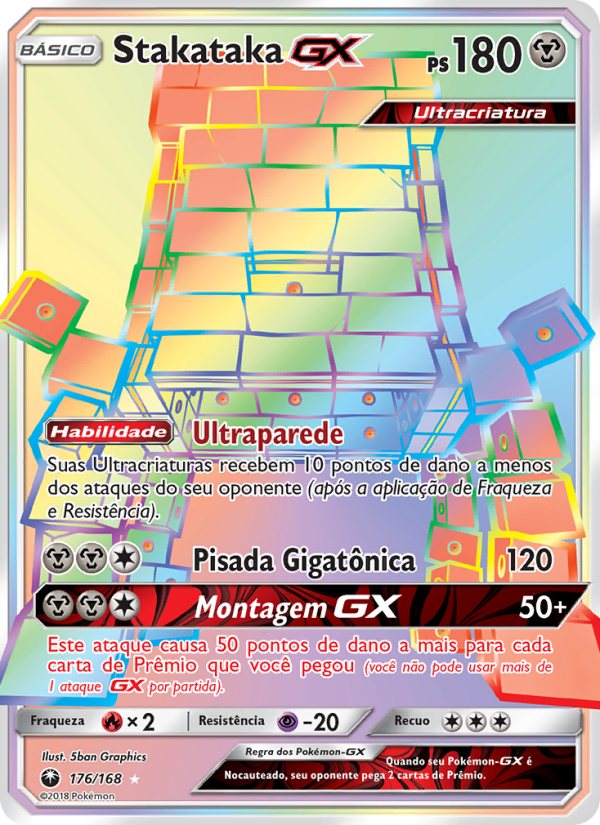 Stakataka GX 176 — Tempestade Celestial (Portuguese Pokémon TCG card)