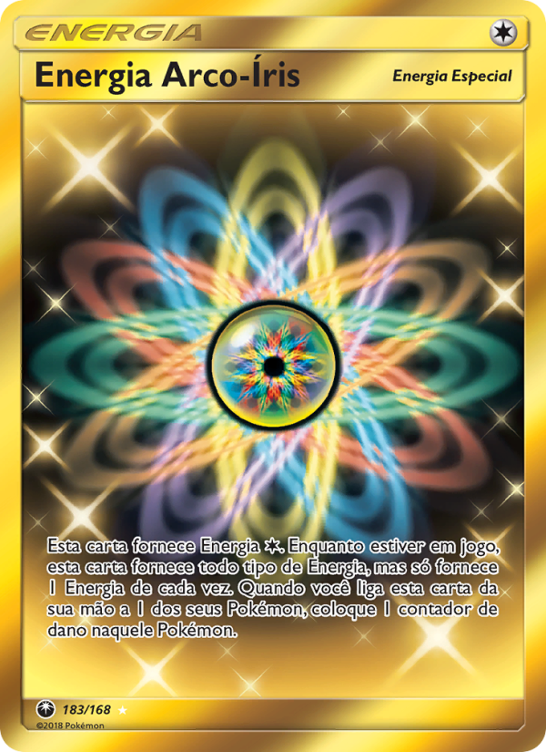 Energia Arco-Íris 183 — Tempestade Celestial (Portuguese Pokémon TCG card)