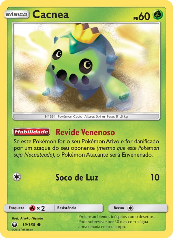 Cacnea 19 — Tempestade Celestial (Portuguese Pokémon TCG card)