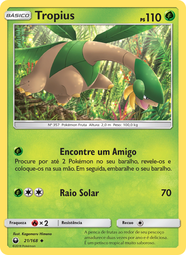 Tropius 21 — Tempestade Celestial (Portuguese Pokémon TCG card)
