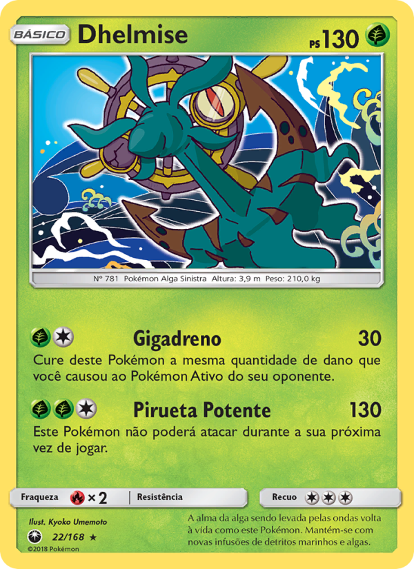 Dhelmise 22 — Tempestade Celestial (Portuguese Pokémon TCG card)