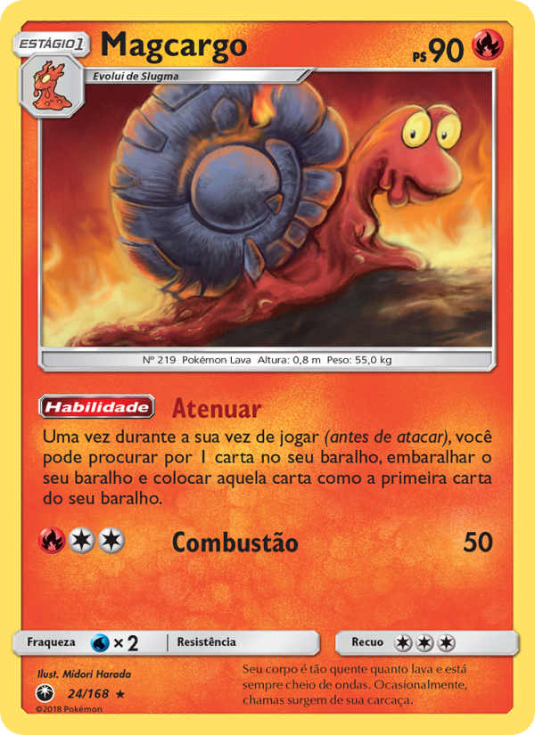 Magcargo 24 — Tempestade Celestial (Portuguese Pokémon TCG card)
