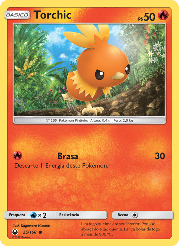 Torchic 25 — Tempestade Celestial (Portuguese Pokémon TCG card)