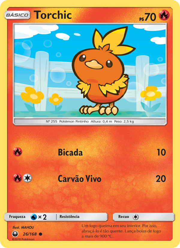 Torchic 26 — Tempestade Celestial (Portuguese Pokémon TCG card)