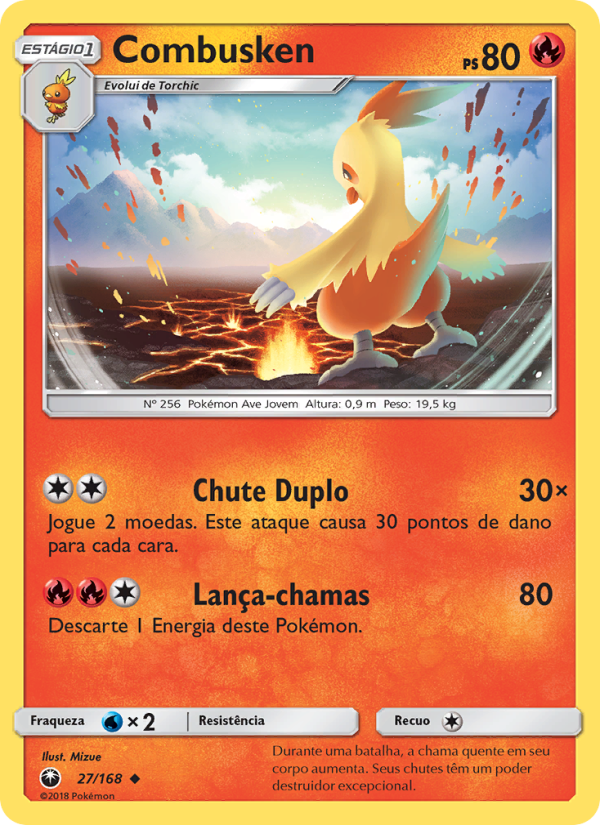Combusken 27 — Tempestade Celestial (Portuguese Pokémon TCG card)