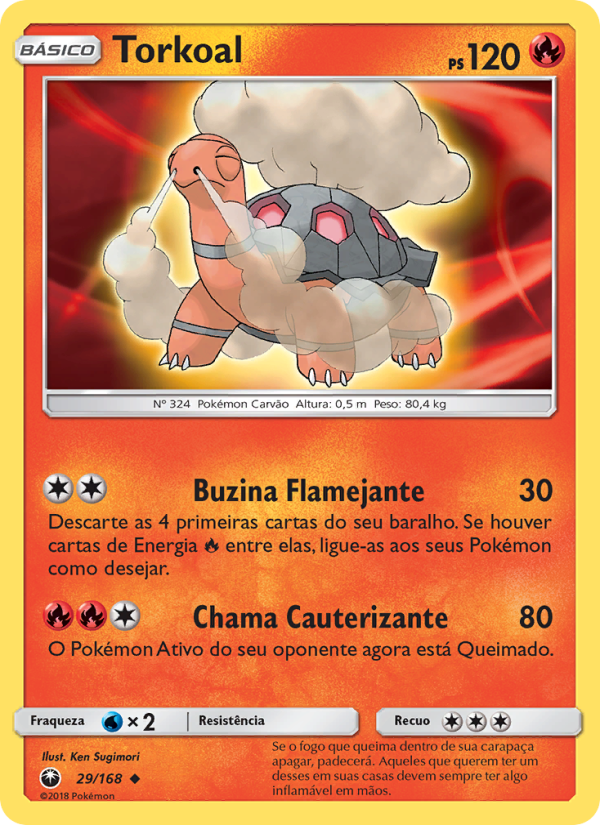 Torkoal 29 — Tempestade Celestial (Portuguese Pokémon TCG card)
