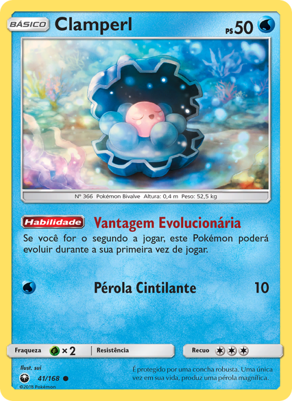 Clamperl 41 — Tempestade Celestial (Portuguese Pokémon TCG card)