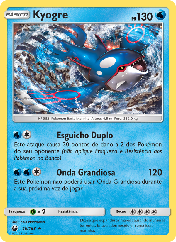 Kyogre 46 — Tempestade Celestial (Portuguese Pokémon TCG card)