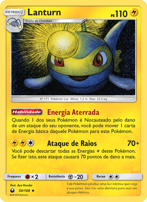 Lanturn 50 — Tempestade Celestial (Portuguese Pokémon TCG card)