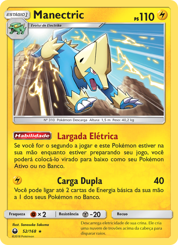 Manectric 52 — Tempestade Celestial (Portuguese Pokémon TCG card)
