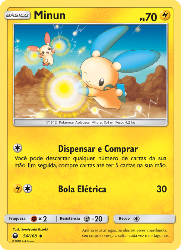 Minun 54 — Tempestade Celestial (Portuguese Pokémon TCG card)