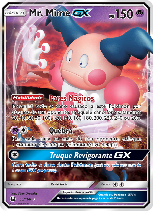 Mr. Mime GX 56 — Tempestade Celestial (Portuguese Pokémon TCG card)
