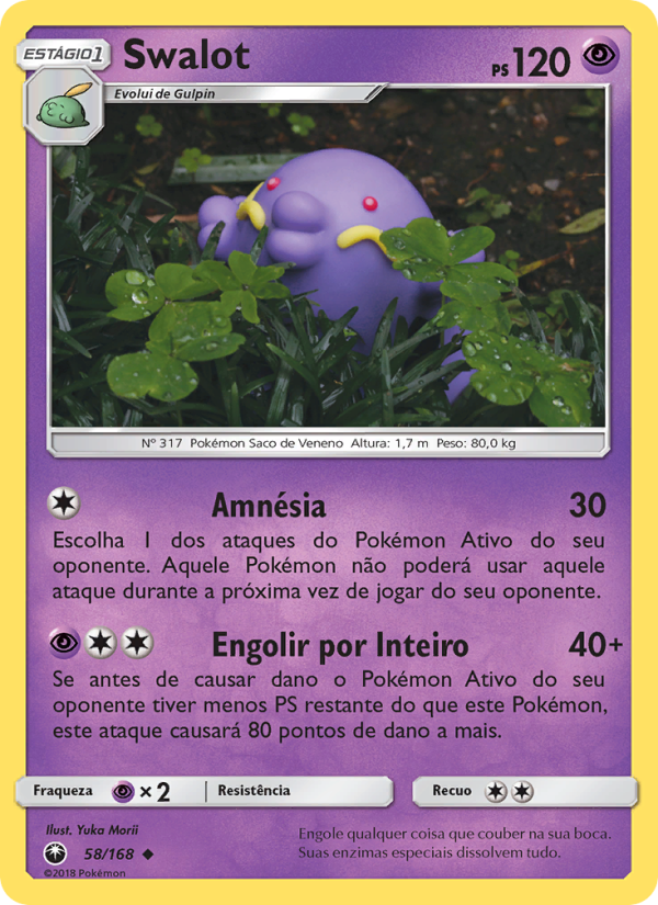 Swalot 58 — Tempestade Celestial (Portuguese Pokémon TCG card)