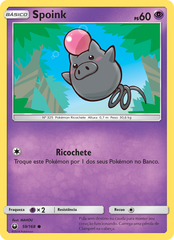 Spoink 59 — Tempestade Celestial (Portuguese Pokémon TCG card)